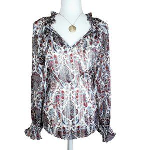 Sheer H& M Paisley Top | Flowy Boho | Size 14